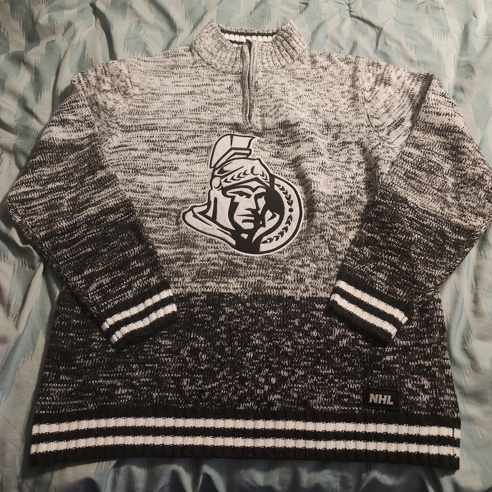 Ottawa Senators 1/4 Zip Pullover High Neck  Sweater NHL Licensed Men's Size Larg